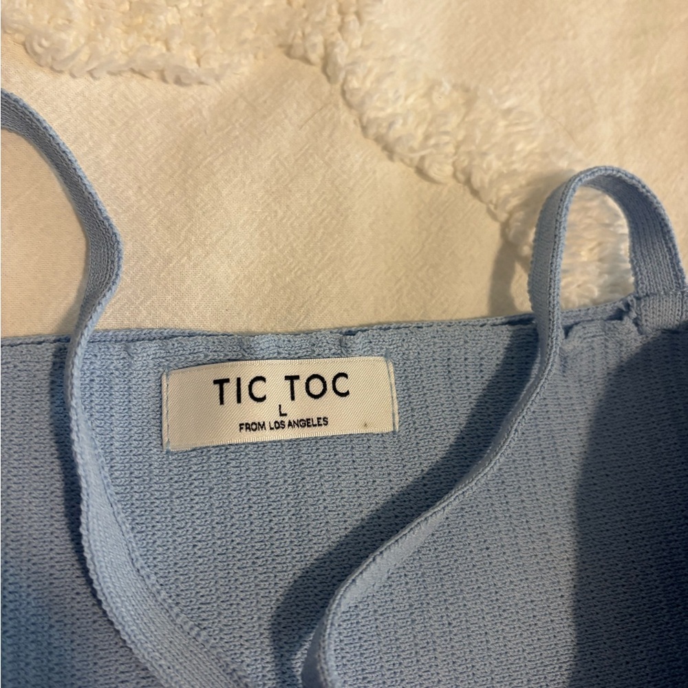 Light Blue Ribbed Tank Top - Picture 5 of 6